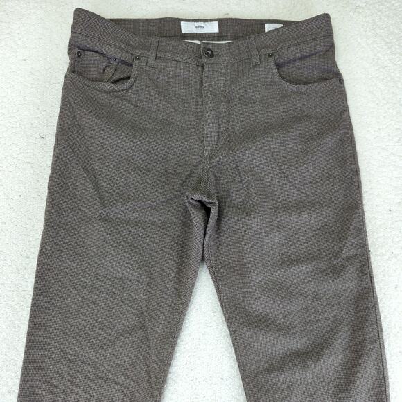 Brax Cooper Fancy Regular Fit Brown Wool Stretch Pants Slim Men's Size 38/36 - Picture 3 of 10